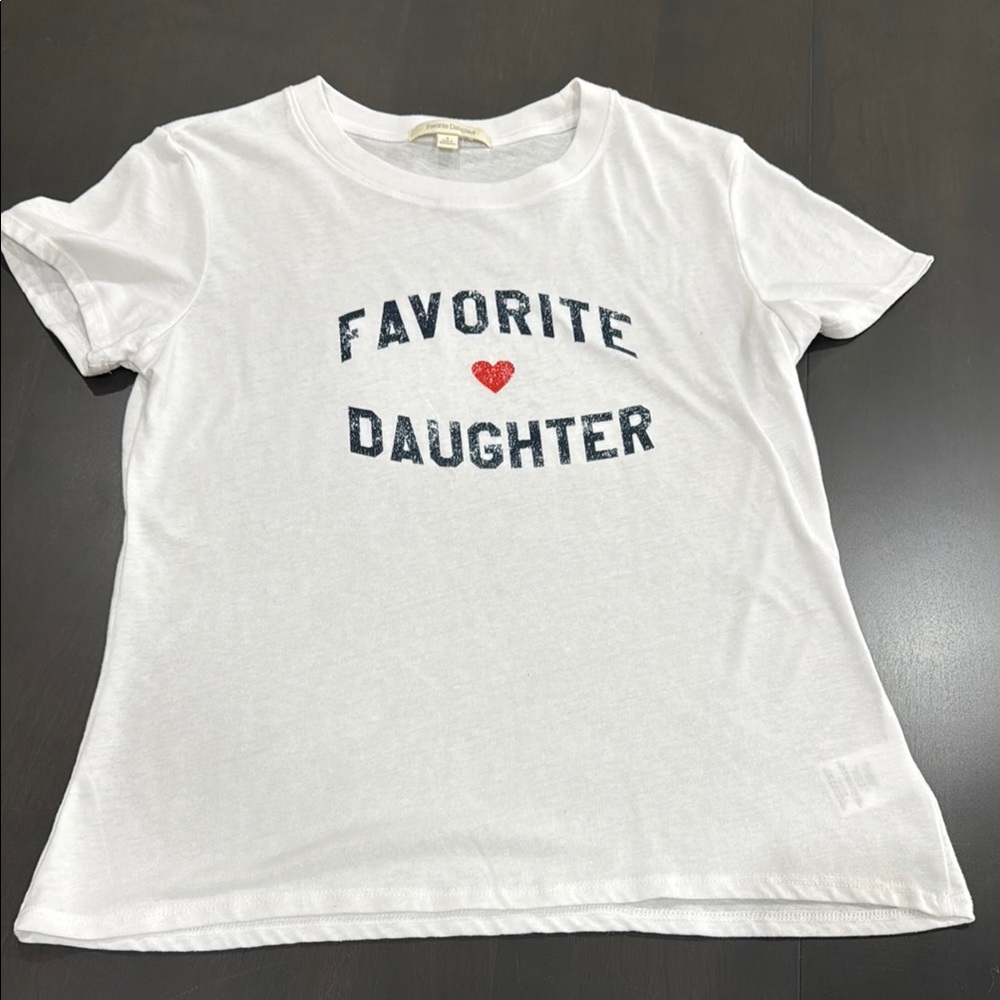 Favorite Daughter White and Black Casual Tee